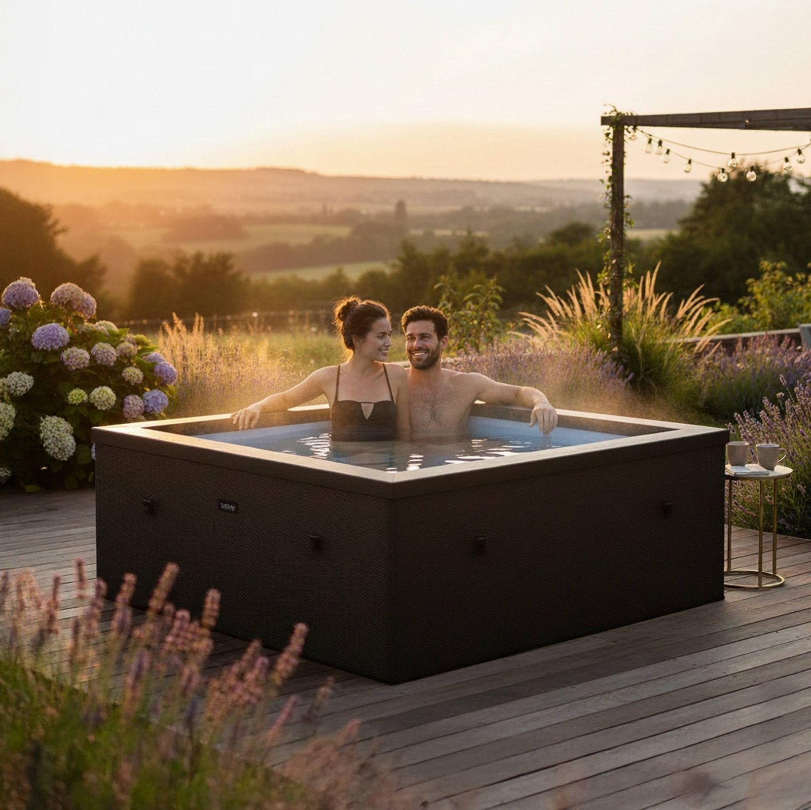 Wave Garda | 4-Person Eco Foam Hot Tub | Integrated Heater | Charcoal Black - Image 3
