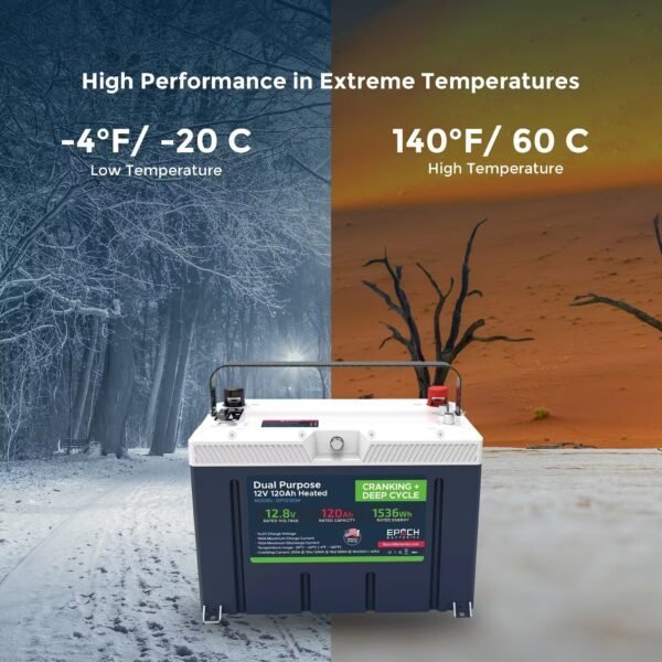 12V 120AH Group 27 LiFePO4 Battery Cranking & Deep Cycle Lithium Battery (Dual Purpose) - Image 9