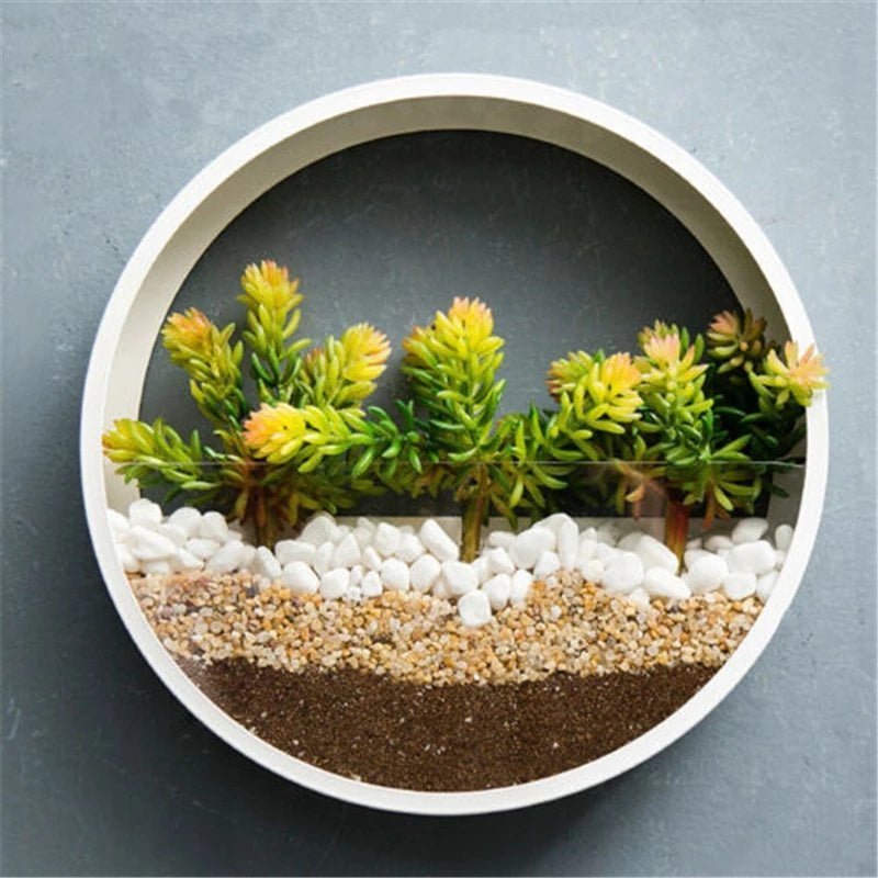 Round Iron Wall Vase Hanging Planter for Flowers and Succulents – Decorative Wall Art Flower Pot - Image 3