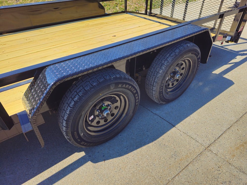 6’4″ x 16 Utility Trailer Double Axle Dovetail With Gate Powder Coated (2) 3500lb Axles - Image 14
