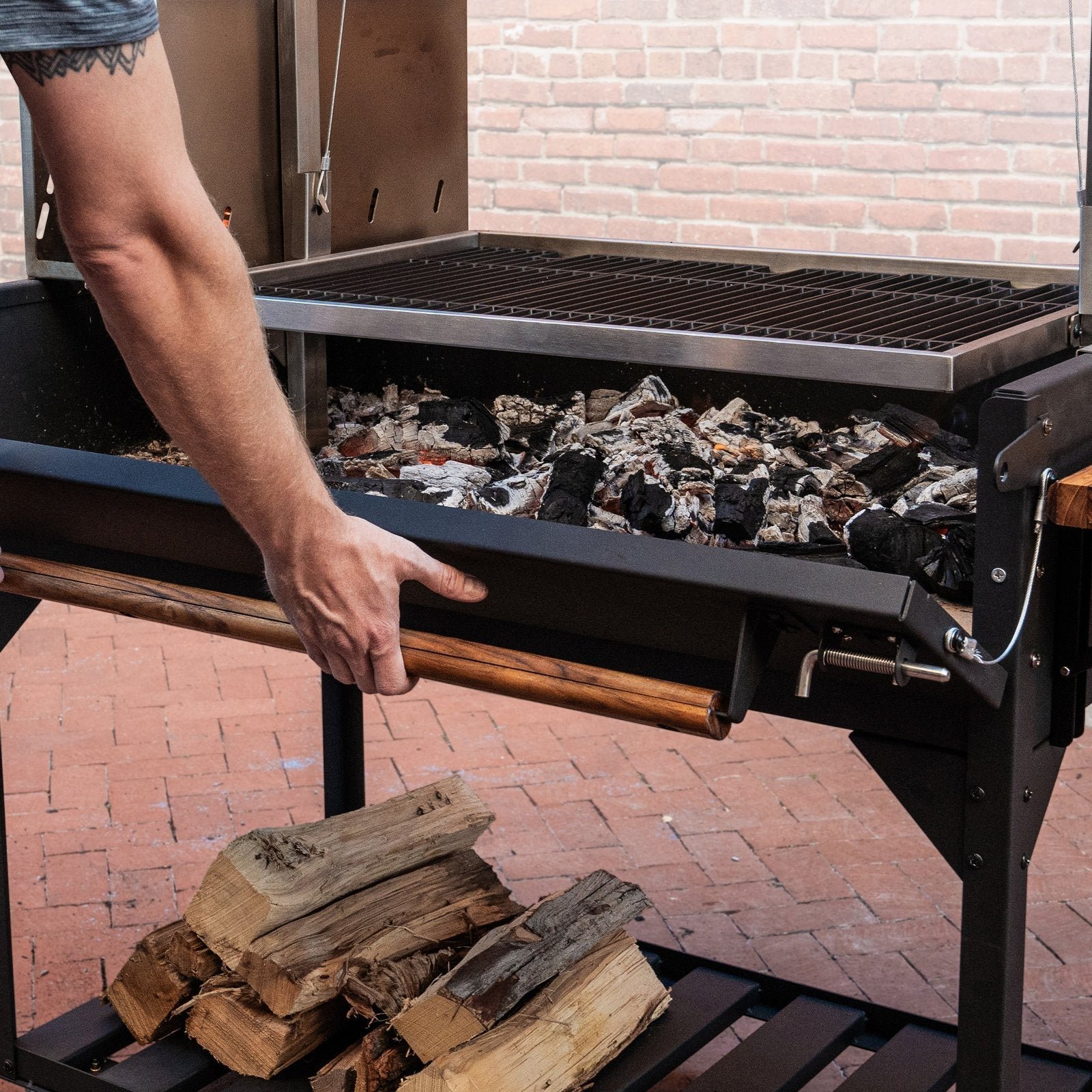 Premium Argentine/Santa Maria BBQ Grill with Wood Fire and Charcoal Grill - Image 12