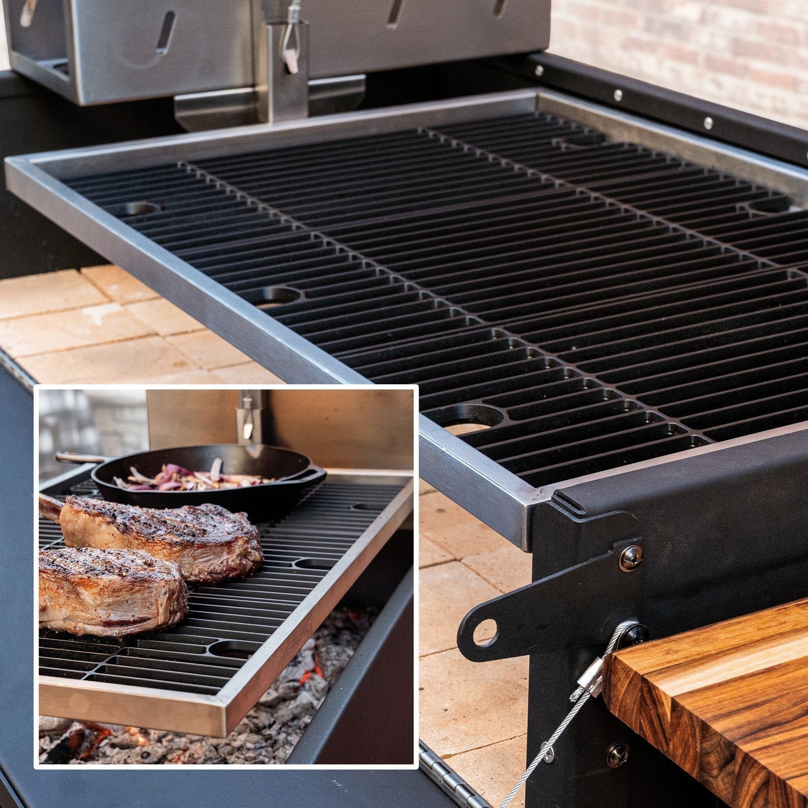 Premium Argentine/Santa Maria BBQ Grill with Wood Fire and Charcoal Grill - Image 11