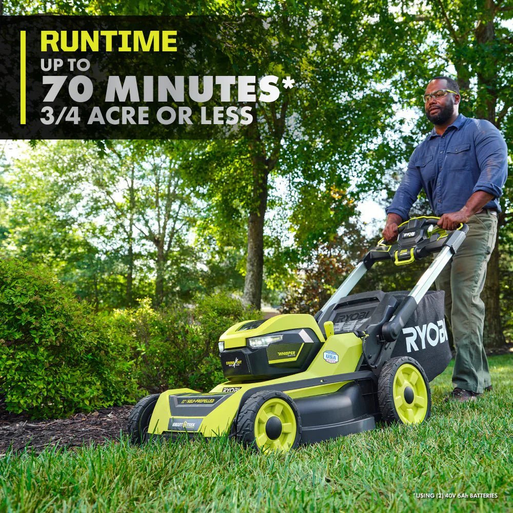 RYOBI 40v Hp brushless 21″ self-propelled AWD dual-blade mower kit - Image 8