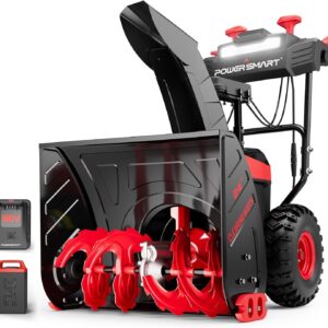 PowerSmart HB2805A 80V 24-Inch Self-Propelled 2-Stage Cordless Snow Blower with 6.0Ah Battery & Charger