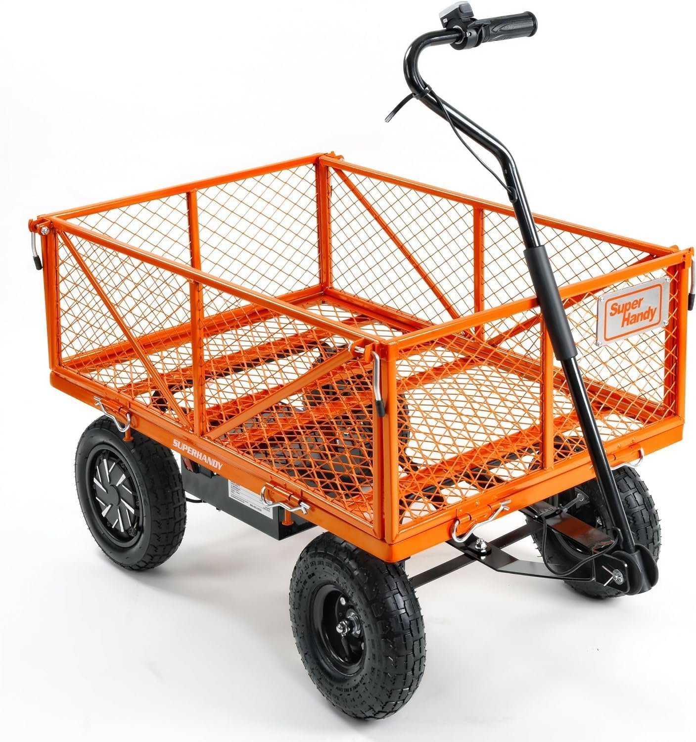 SuperHandy Electric-Assist Garden Cart, 5.7 Cu Ft, 440 lbs Load, All-Terrain Wheels