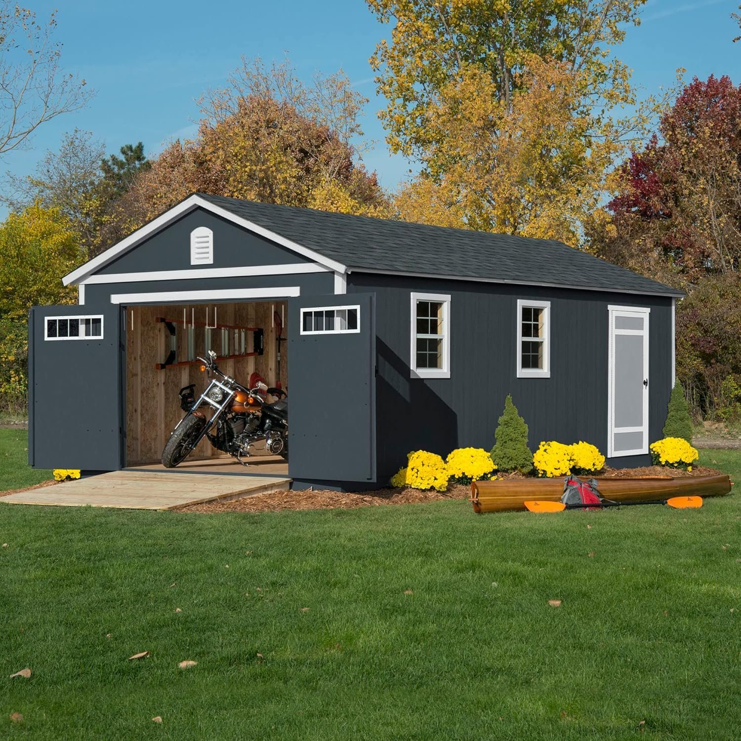 Handy Home Products Manhattan 12×24 Garage Do-it-Yourself Wooden Storage Shed, Does not Include Paint and Roofing Shingles - Image 3