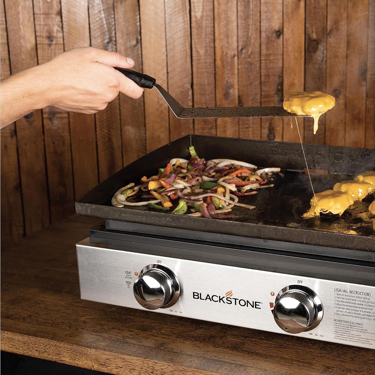 Blackstone 22″ Portable Tabletop Griddle – Dual Burner Flat Top Grill, 24,000 BTU Propane with Stainless Steel Faceplate & Rear Grease System - Image 11