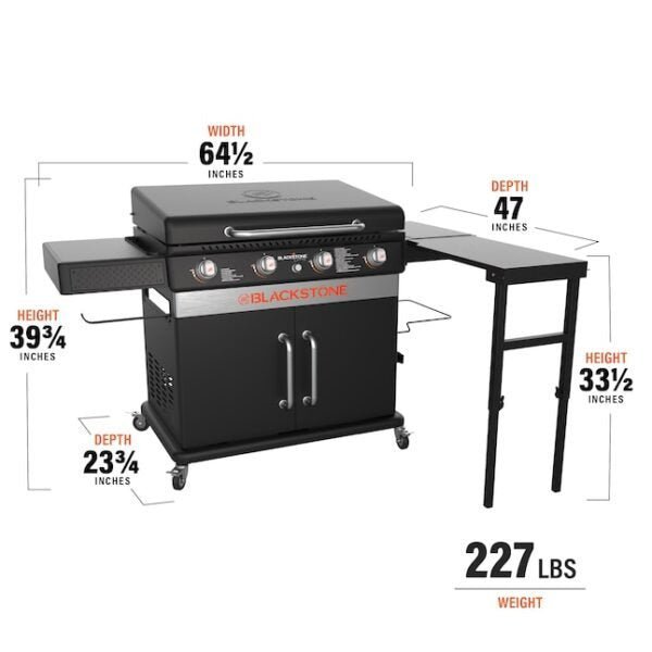 Blackstone 36-in Culinary Cabinet Griddle with Side Table: Versatile Outdoor Cooking in Stainless Steel - Image 8