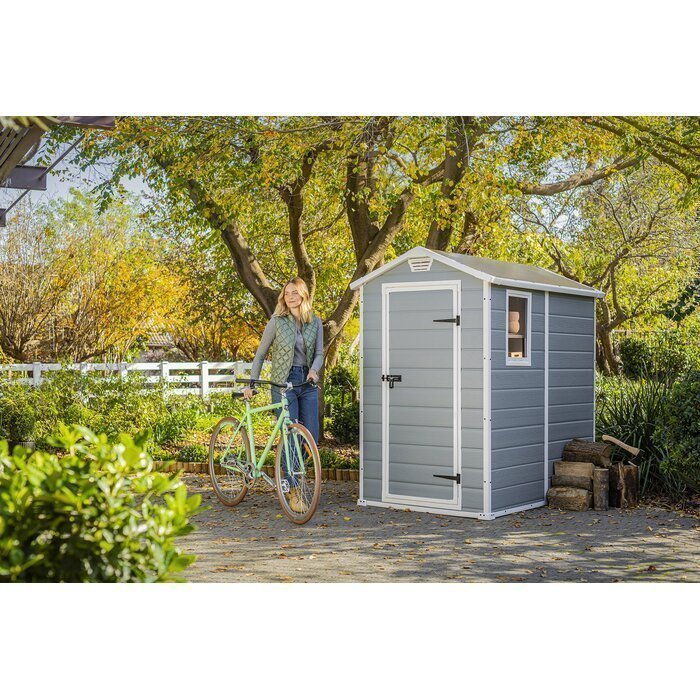 Keter Manor 4 ft. W x 6 ft. D Vertical Resin Outdoor Storage Shed Ideal For Patio - Image 4