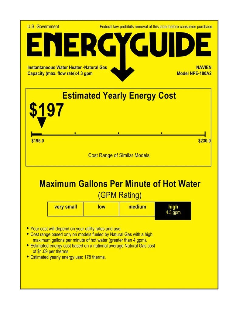 Navien NPE-180A2 High efficiency Condensing Tankless Water Heater - Image 2