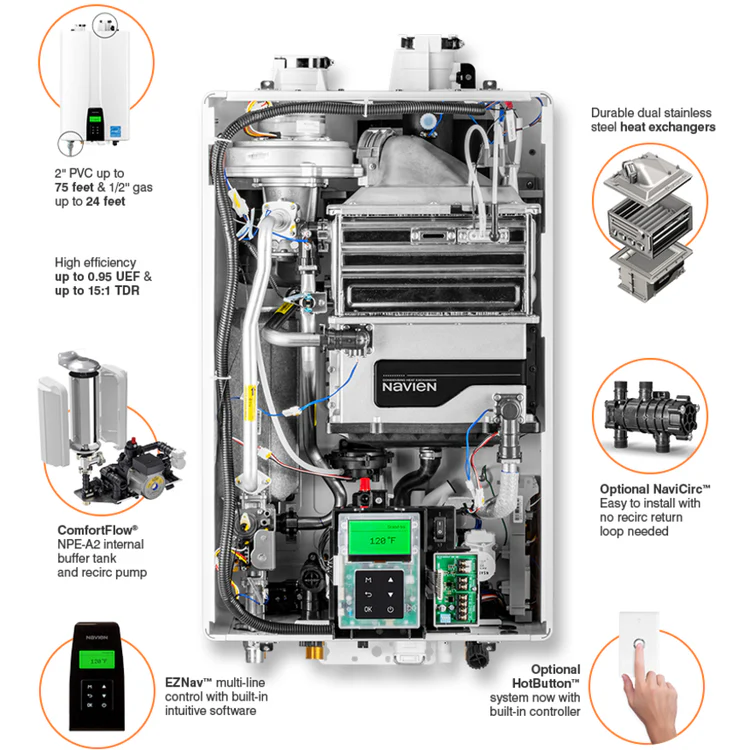 NPE-240A2 – Condensing Tankless Water Heater – 199,000 BTU - Image 8