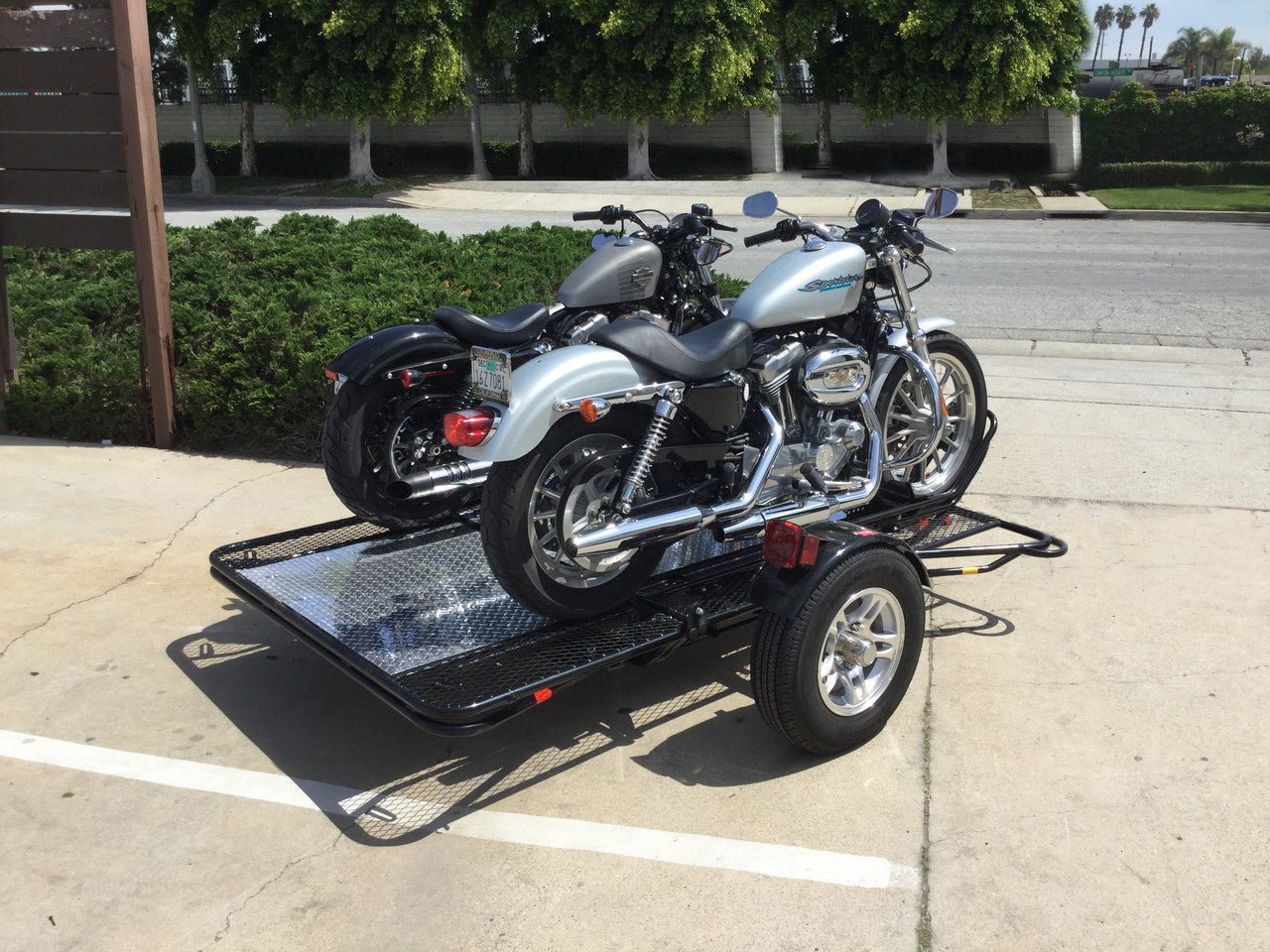 Stand, Store or Roll Ride-Up 3-Rail Motorcycle Trailer - Image 16