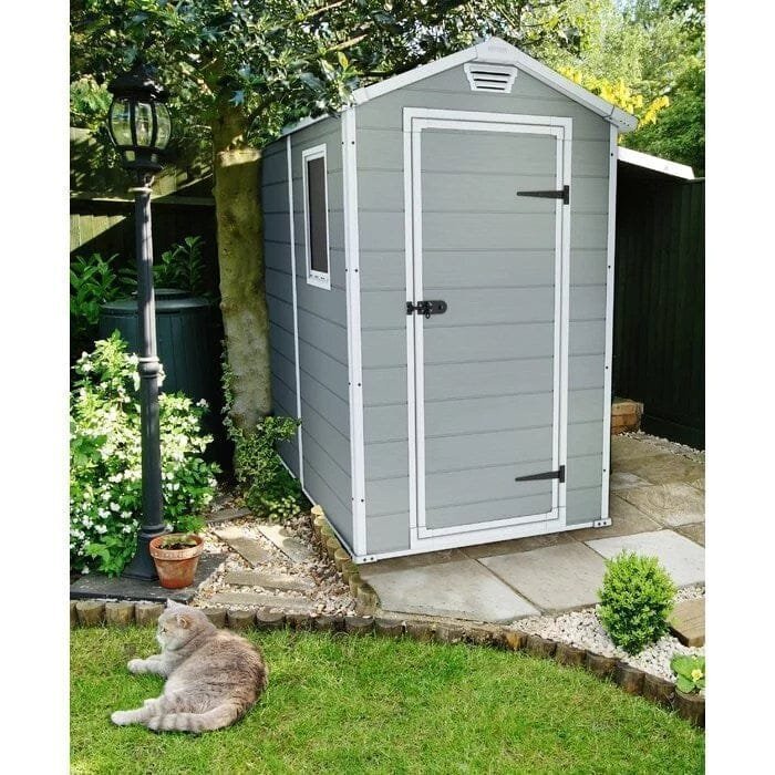 Keter Manor 4 ft. W x 6 ft. D Vertical Resin Outdoor Storage Shed Ideal For Patio Installation Included - Image 3