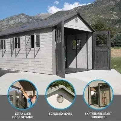 Lifetime 11 Ft. X 21 Ft. Outdoor Storage Shed With Tri-Fold Doors - Image 4