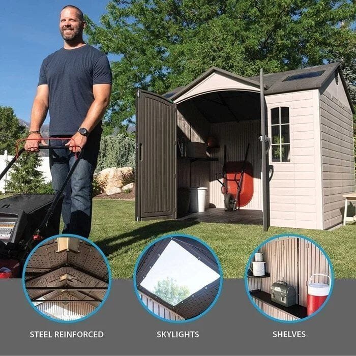 Side 10 ft. W x 8 ft. D Plastic Storage Shed - Image 6