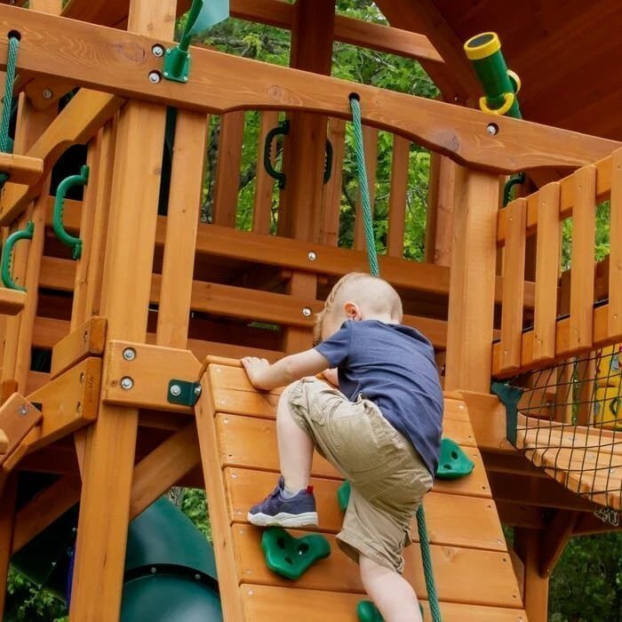 Treasure Trove II Swing Set /Tongue and Groove Wood Roof - Image 5