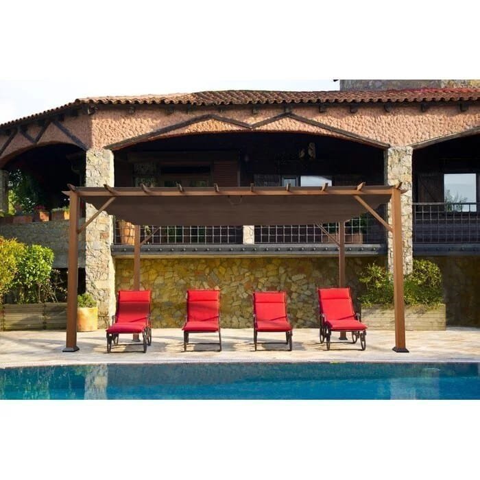 Verona 16 Ft. W x 11 Ft. D Aluminum Pergola with Canopy - Image 2