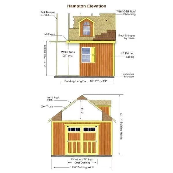 Best barns Hampton 12×24 Wood Storage Shed Kit Installation Included - Image 8
